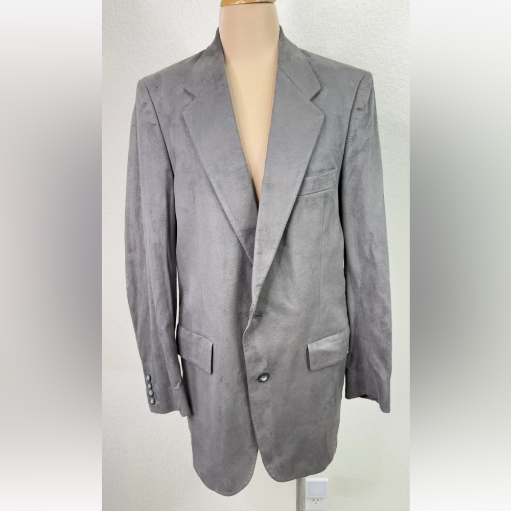 Vintage Christian Dior Monsieur Stone Grey Suede Sports Coat Blazer Men's M